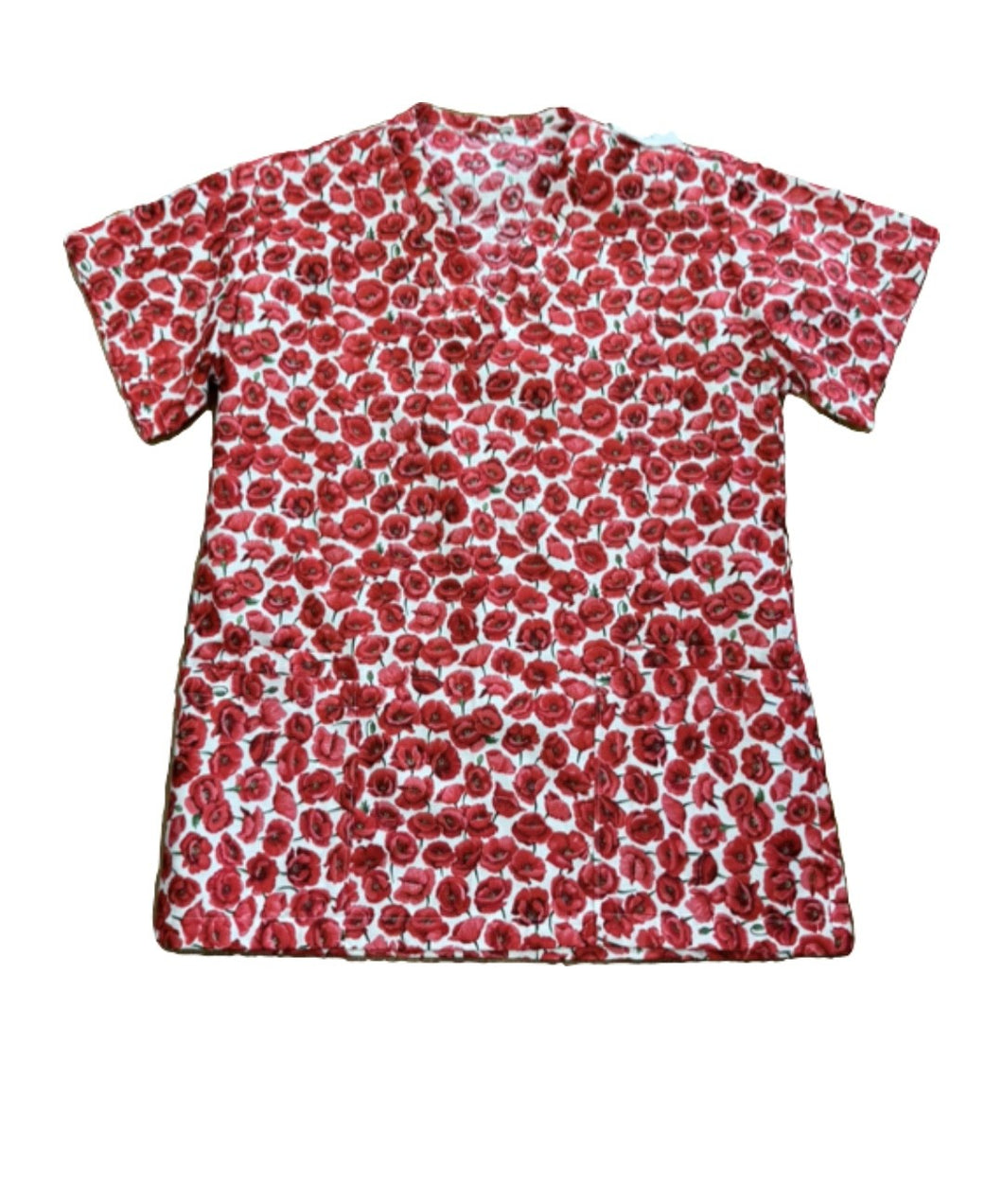 Fun Scrubs Anzac Poppies White