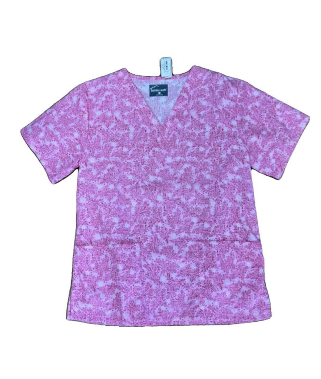 Fun Scrubs Damask Ballet Pink