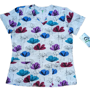 fun Scrubs floating lotus white