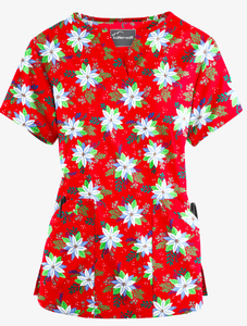 Christmas Holiday Poinsettia 4 Pocket