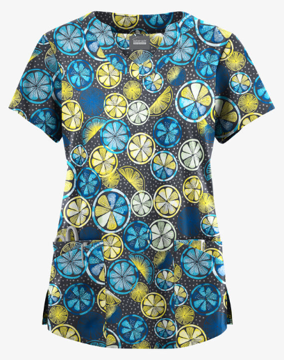 Fun Scrubs Citrus Slices Pewter