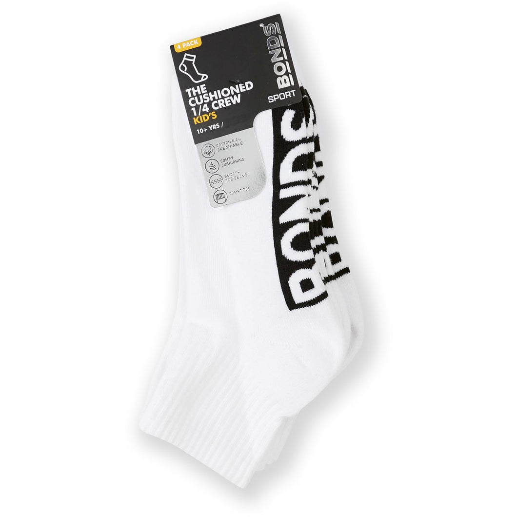 Bonds 1/4 White Socks 2PK