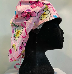 Scrub Hat Pink Flowers