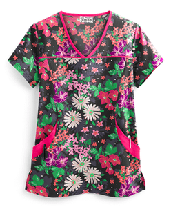 Fun Scrubs Garden Paradise Black