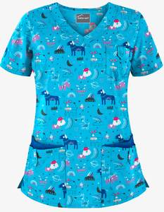 Fun Scrub Puppicorn 5 pocket