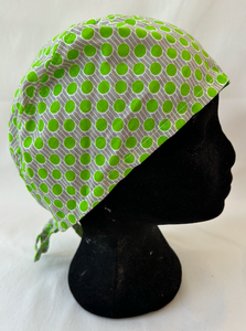 Scrub Hat Green & Grey Dots