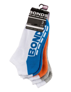 Bonds Kids Low-Cut Socks 3pk