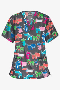 Fun Scrubs Dog Walk Pewter